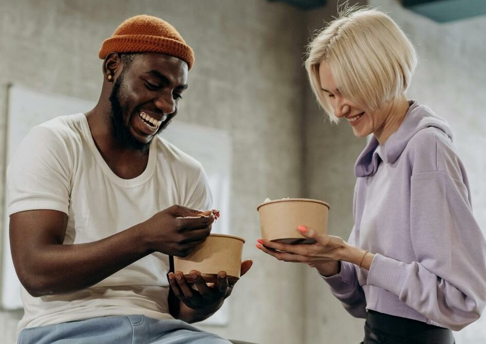 Image d'un repas sportif pris après une séance de sport