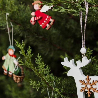 Décoration de Noël pour sapin en bois