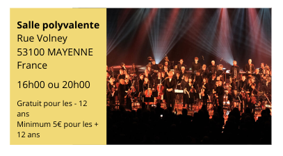 Information sur le lieu et les horaires du concert de Noël 